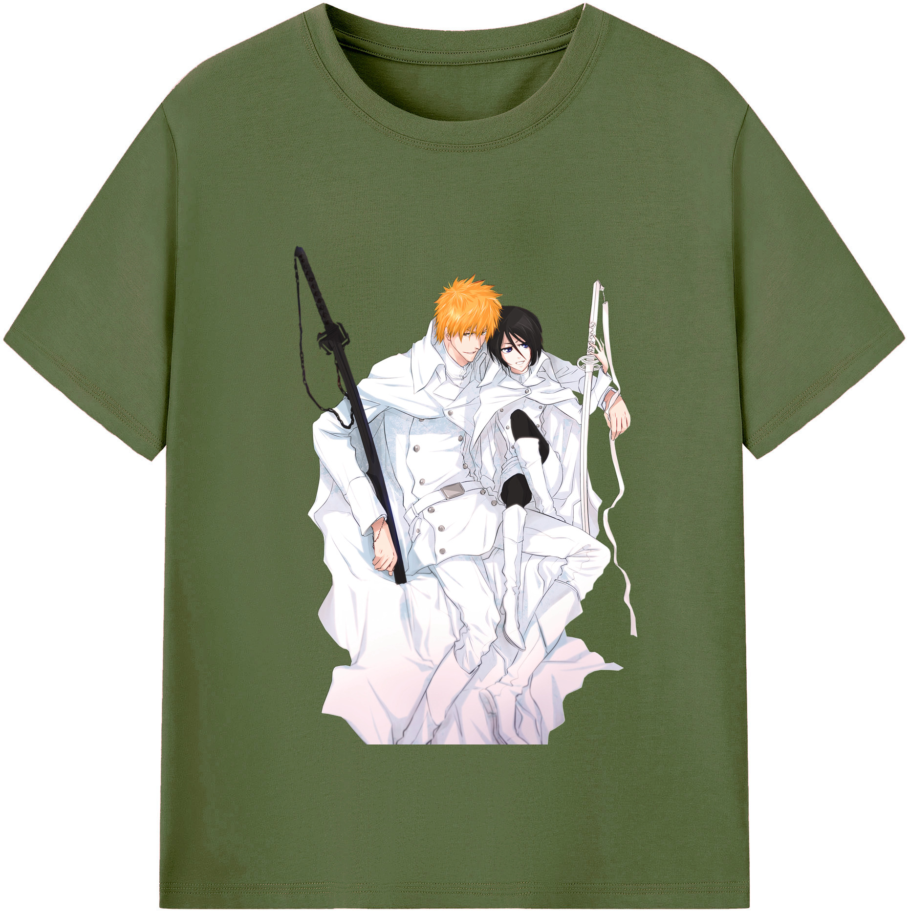 （画像用） ブリーチ 黒崎一護（くろさき いちご）BLEACH Kurosaki Ichigo 綿100％半袖Tシャツ（フロントプリント）